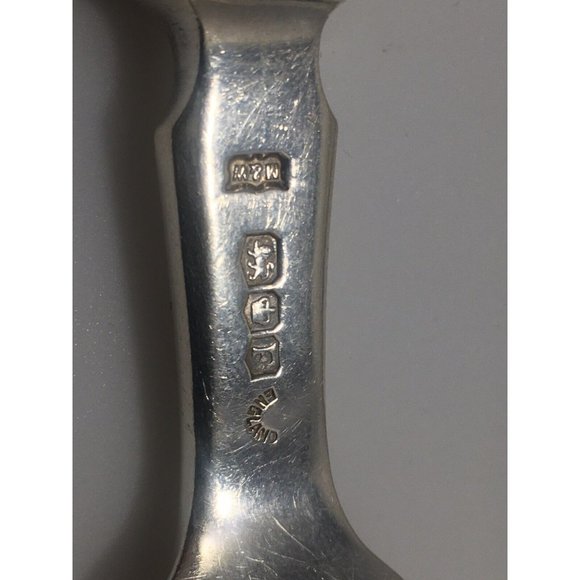 Art Deco Mappin & Webb SterlingFish Fork & Slice Persian Royal Crest C 1948 RARE - Picture 6 of 11